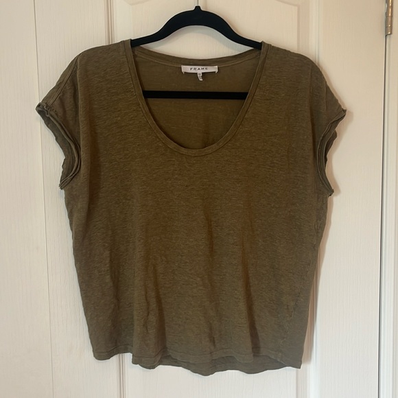 Frame organic linen easy scoop neck tee - Picture 6 of 11
